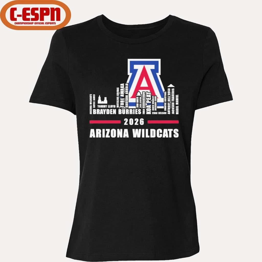 Official Arizona Basketball Skyline Player Names 2026 Shirt