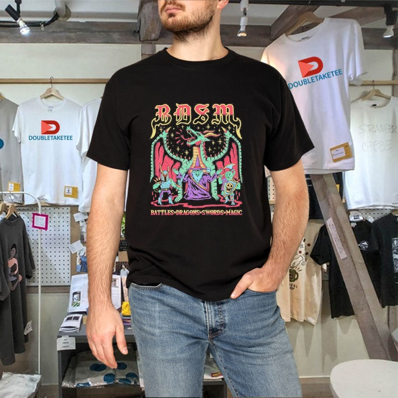 Official BDSM Battles Dragons Swords Magic Wizard Of Barge Shirts