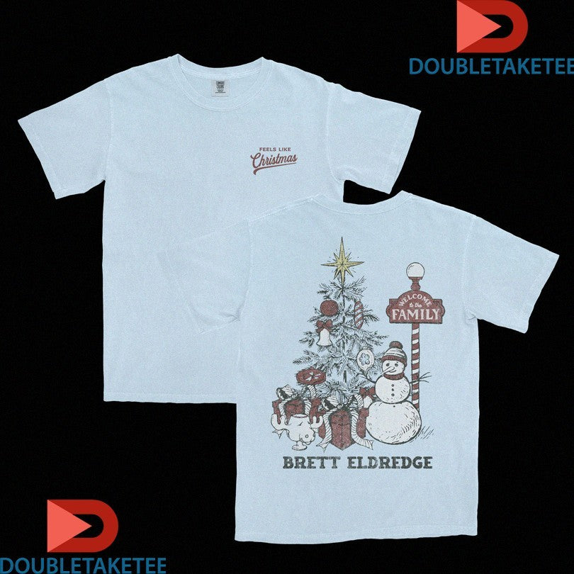 Official Brett Eldredge Ice Feels Like Christmas Tree Snowman Shirts