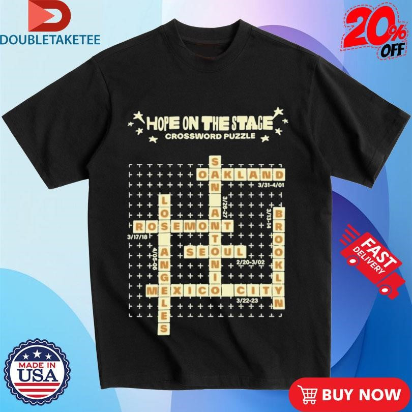 Official Bts J-Hope On The Stage Md Crossword Puzzle Tour 2025 Shirts