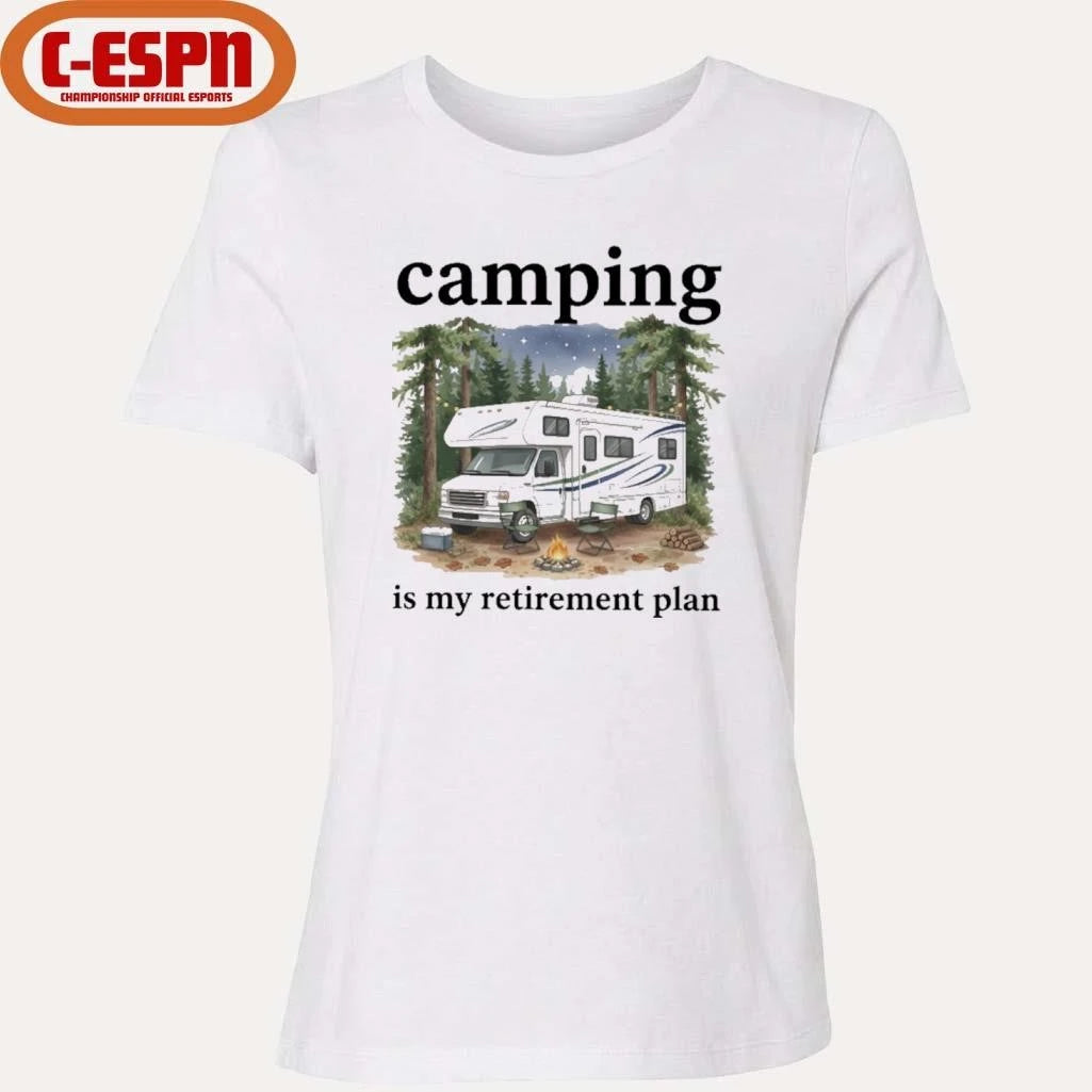 Official Camping Is My Retirement Plan RV Car In The Forest Shirt