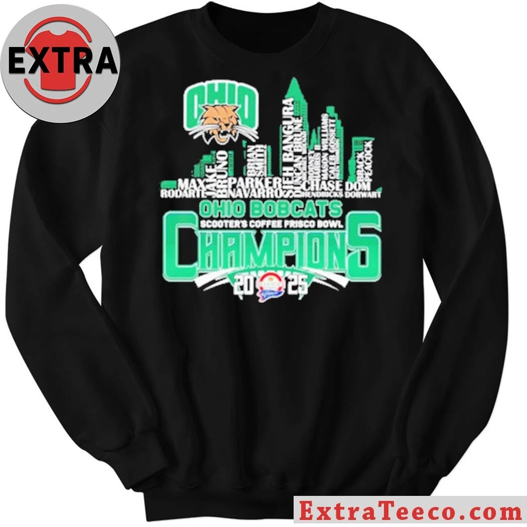 Official Celebrating the Ohio Bobcats’ victory at the 2025 Scooter’s Coffee Frisco Bowl Shirt