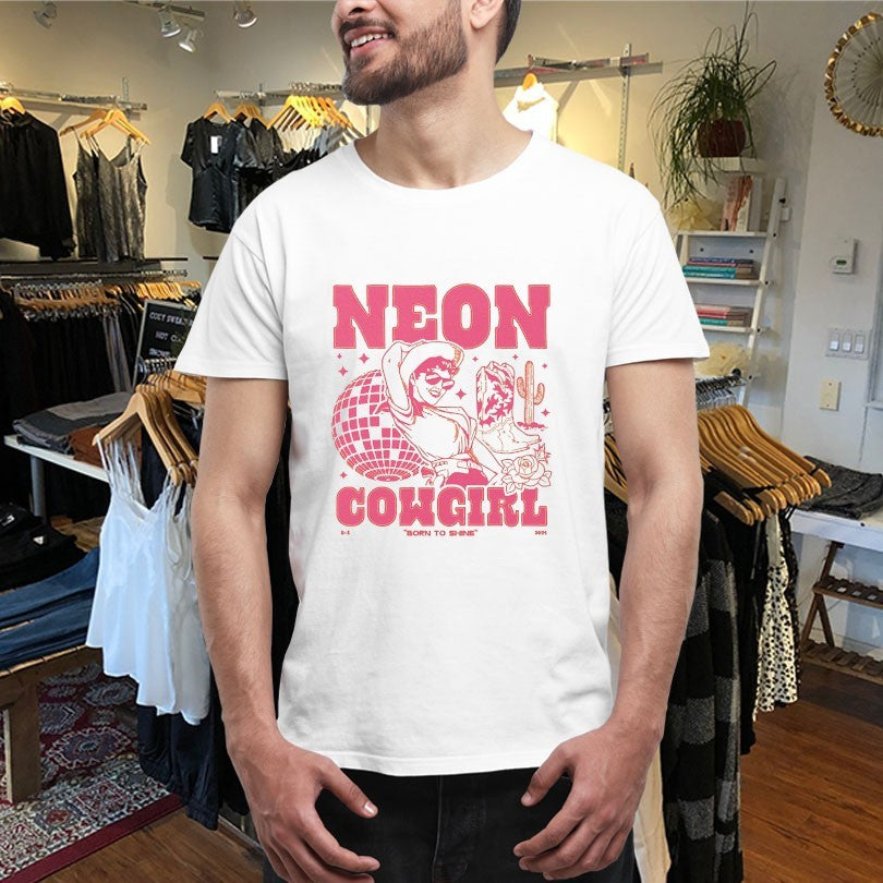 Official Dan And Shay Neon Cowgirl Born To Shine Disco Cactus Boots Shirts
