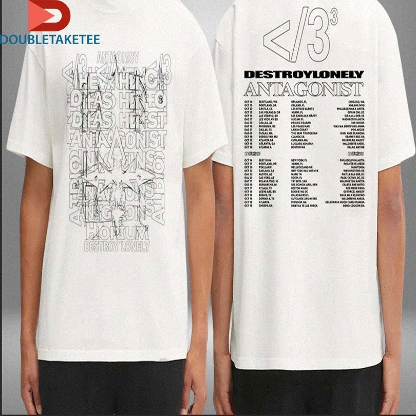 Official Destroy Lonely Antagonist 2.0 Tour 2025 Schedule Shirts
