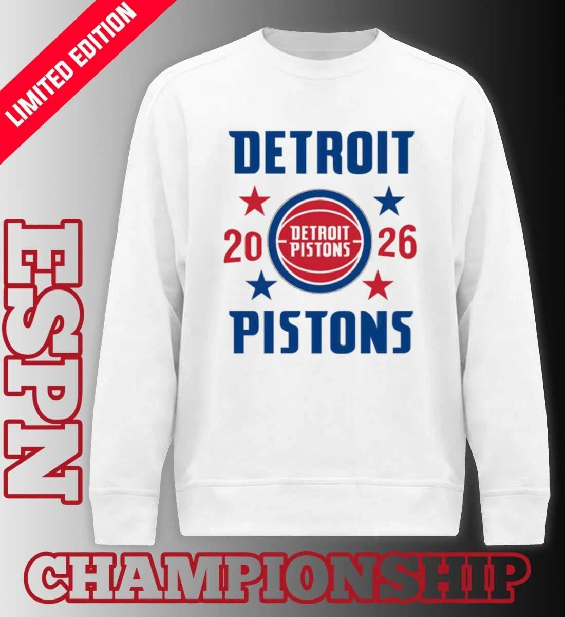 Official Detroit Pistons NBA Playoffs 2026 Stars T-Shirt