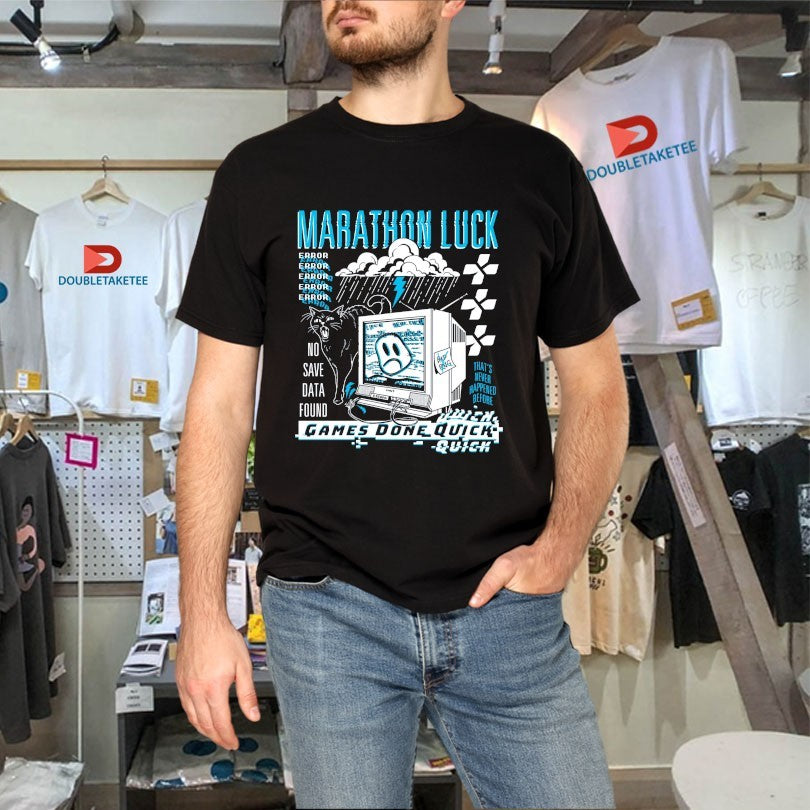 Games Done Quick Marathon Luck No Save Data Found That’s Never Happened Before Error Shirts