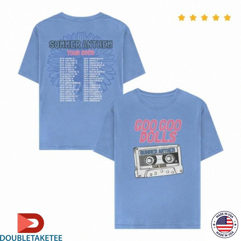 Official Goo Goo Dolls Anthem Tour 2025 Dates Cassette Shirts