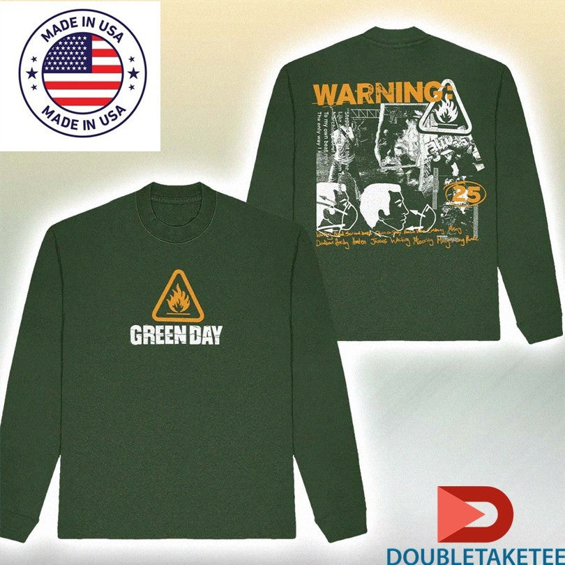 Official Green Day Warning Album 25th Anniversary 2025 Shirts