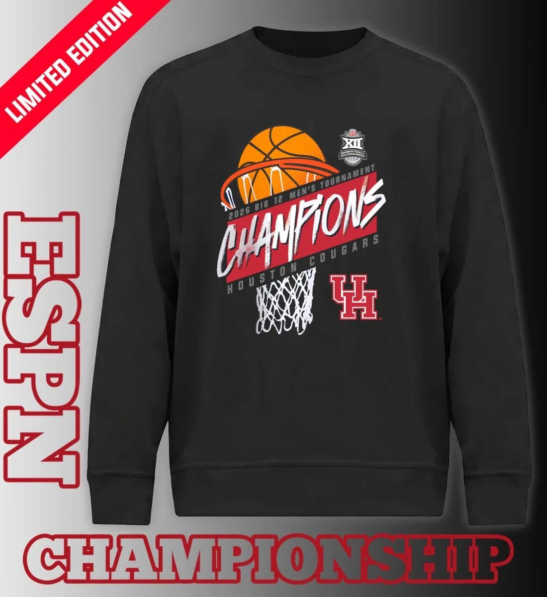 Official Houston Men’s Basketball Big 12 Conference Tournament Champions 2026 T-Shirt