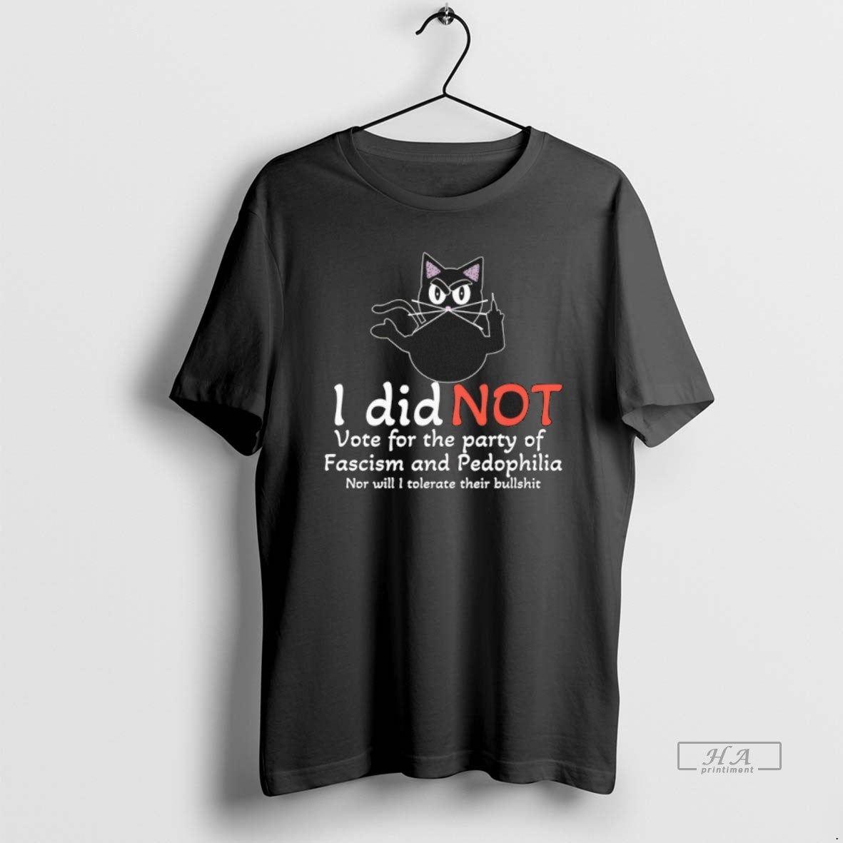 Official I Did Not Vote Party Fascism Pedophilia Dark Cat T-Shirts, Hoodie, Sweatshirt