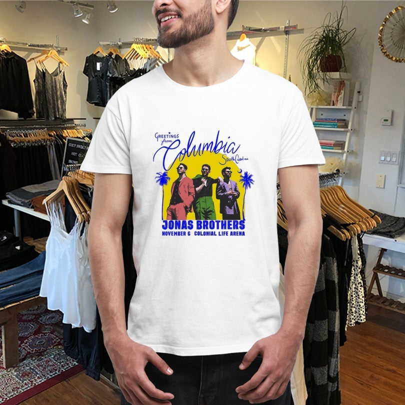 Official Jonas Brothers Greetings From Your Hometown Columbia South Carolina November 6 Colonial Life Arena 2025 Shirts