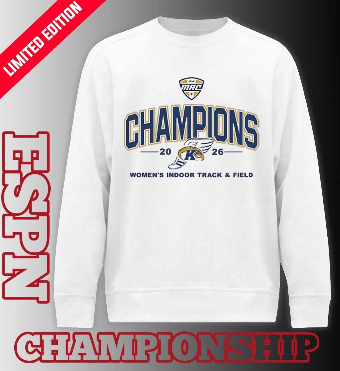 Official Kent State Golden Flashes 2026 MAC Women’s Indoor Track & Field Champions T-Shirt