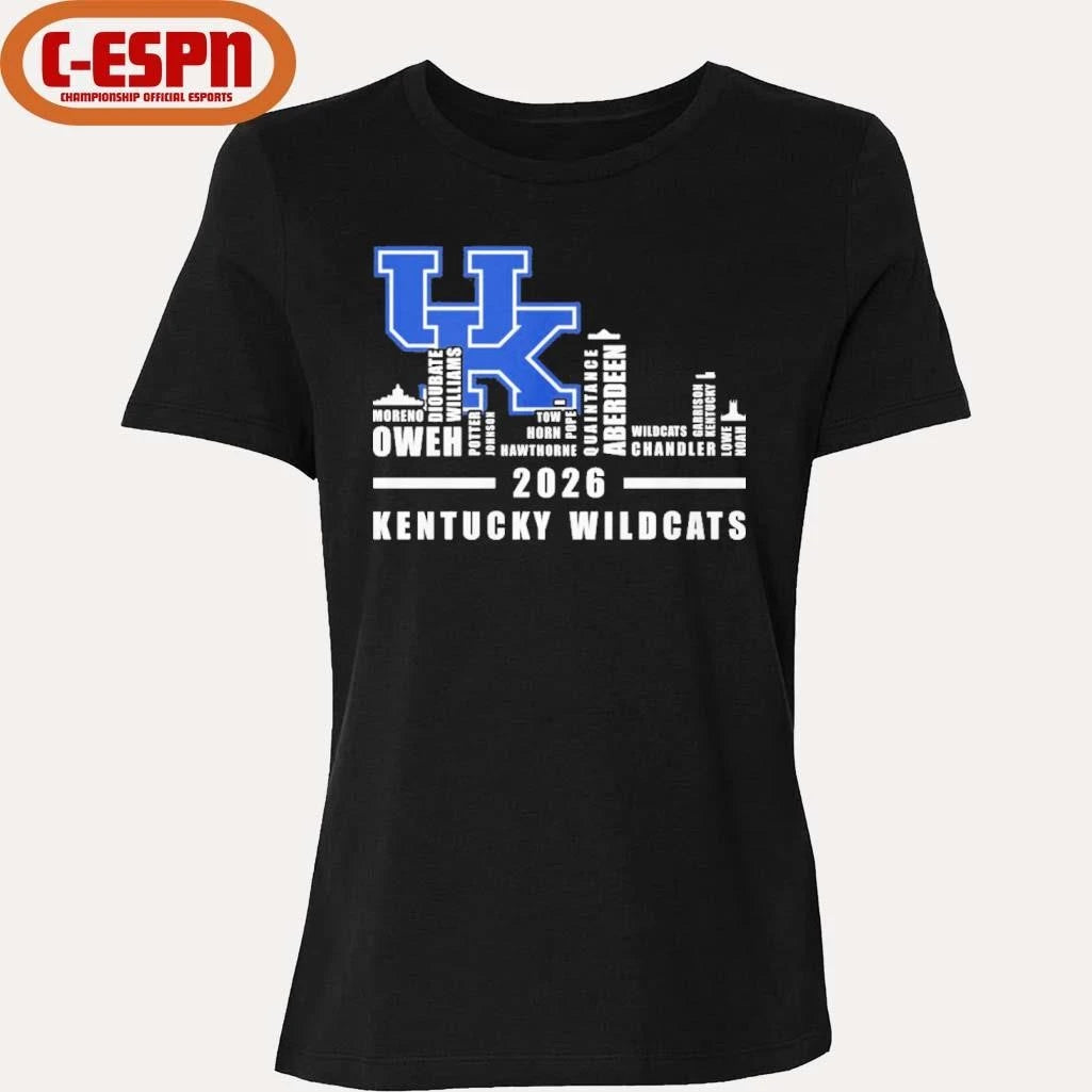 Official Kentucky Basketball Skyline Player Names 2026 Shirt