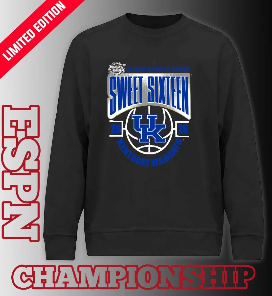 Official Kentucky Wildcats Sweet 16 NCAA DI Men’s Basketball Tournament March Madness 2026 T-Shirt