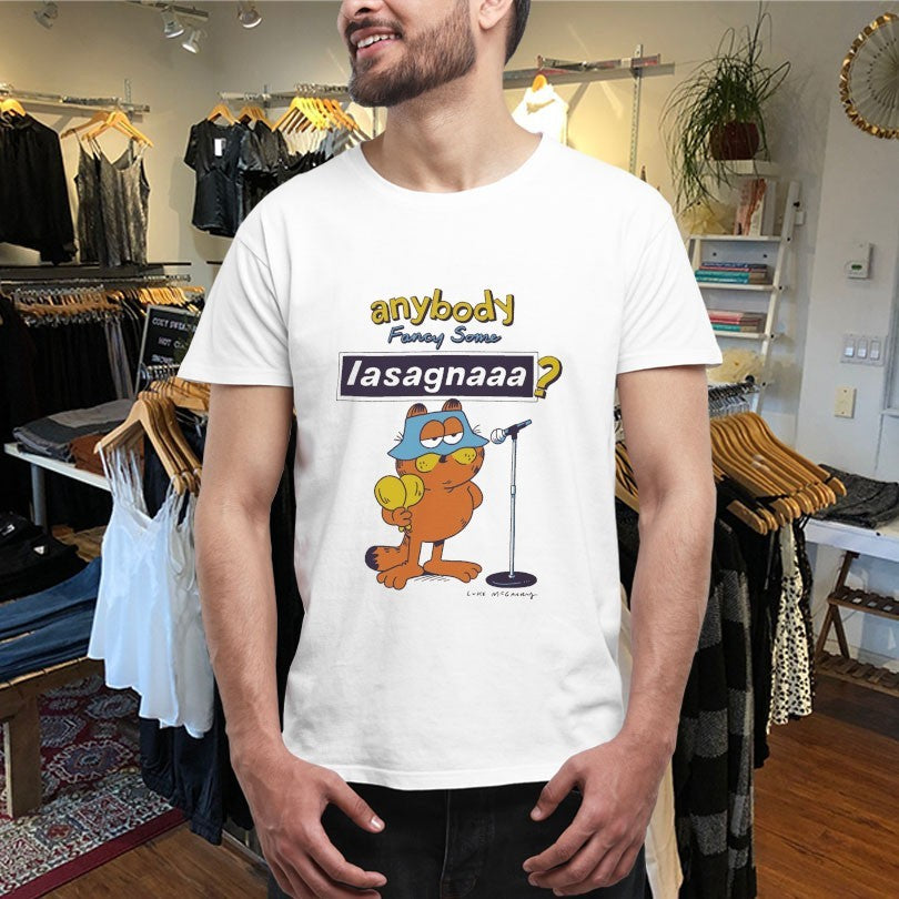 Official Lukey Mcgarry Anybody Fancy Some Lasagnaaa Cat Shirts