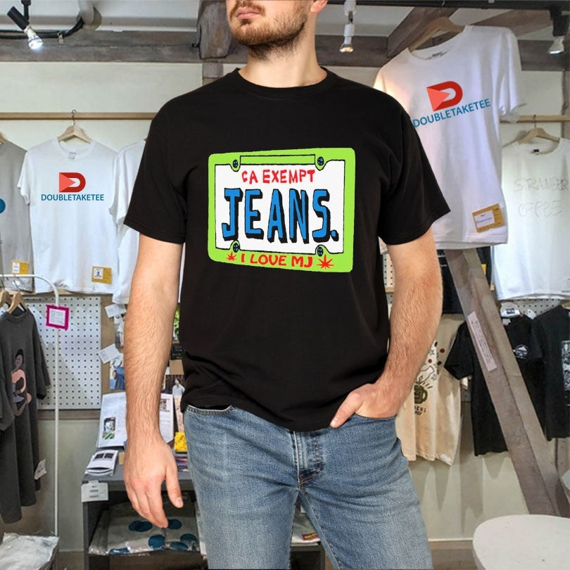 Mom Jeans I Love MJ CA Exempt Car Plate Shirts
