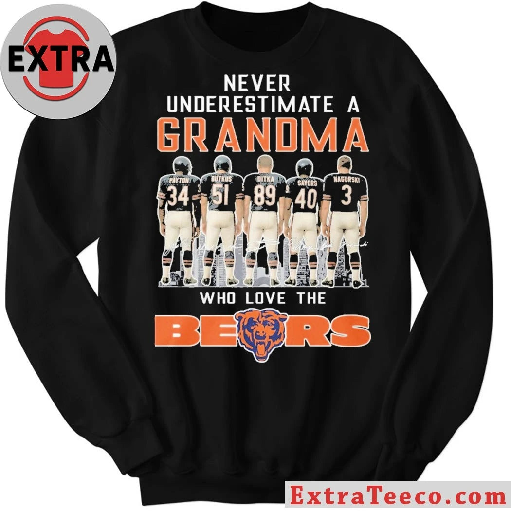 Official Never Underestimate A Grandma Who Loves The Bears Logo Shirt