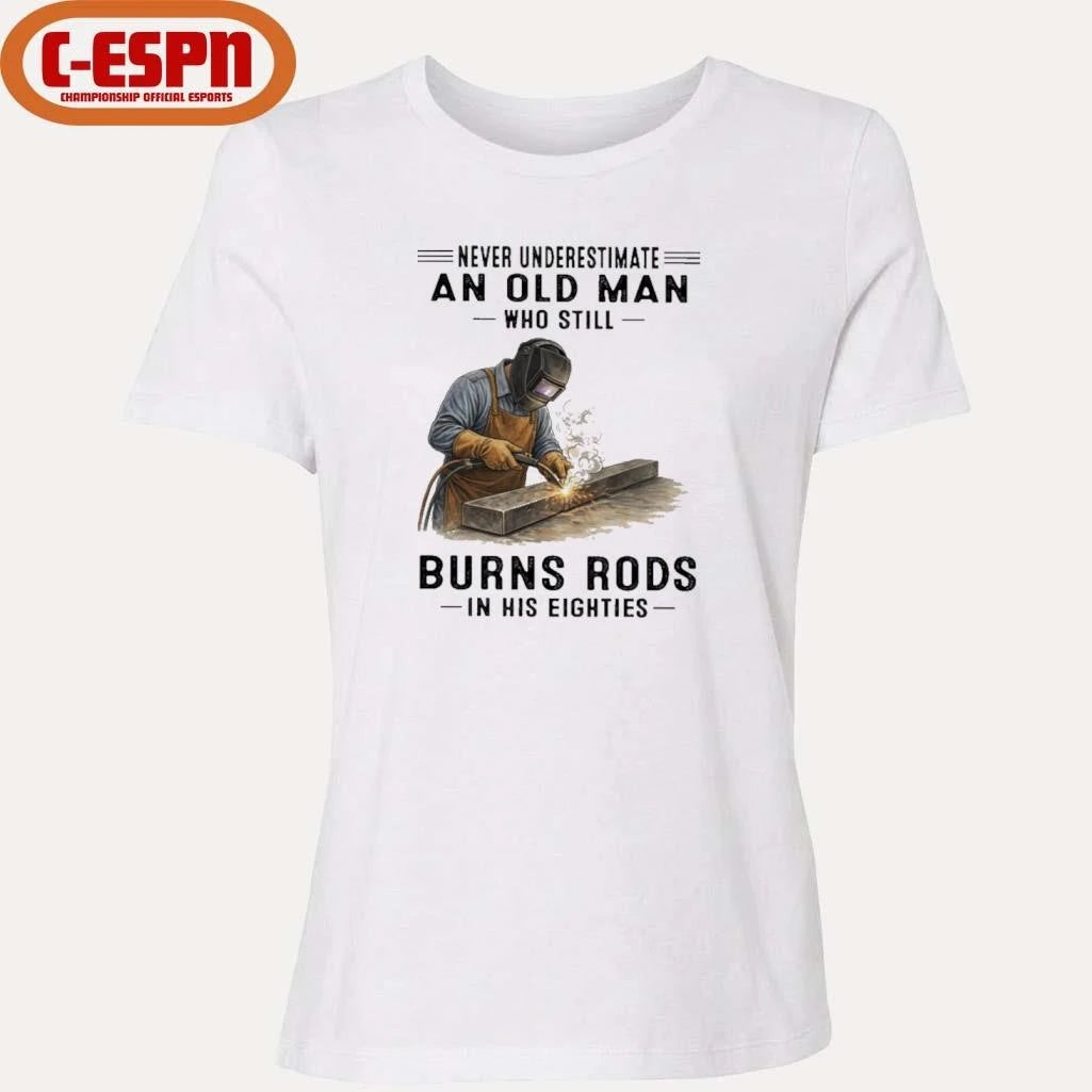 Official Never Underestimate An Old Man Who Still Burns Rods In His Eighties Classic T-Shirt