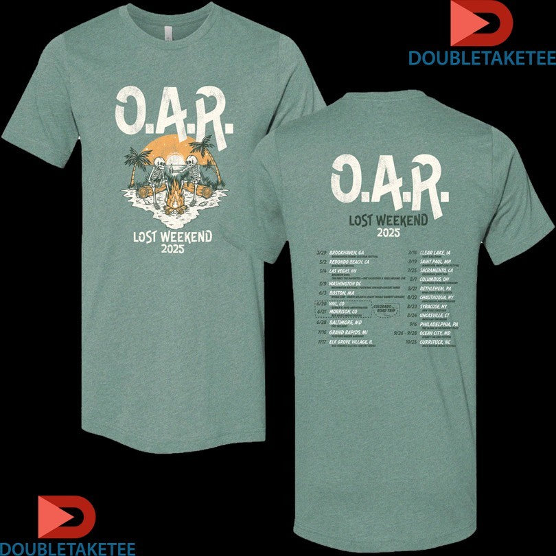 Official OAR Lost Weekend Tour 2025 Dates Skelly Flames Shirts