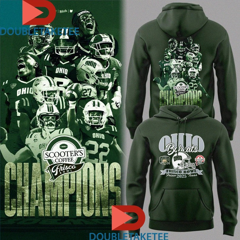 Official Ohio Bobcats Scooter’s Coffee Frisco Bowl Champion 2025 Shirts