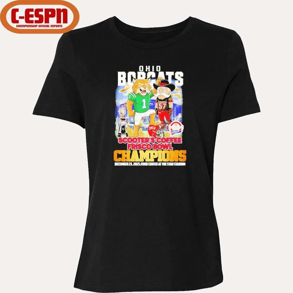 Official Ohio Bobcats mascot beat UNLV Rebels 2025 Scooter’s Coffee Frisco Bowl Champions shirt