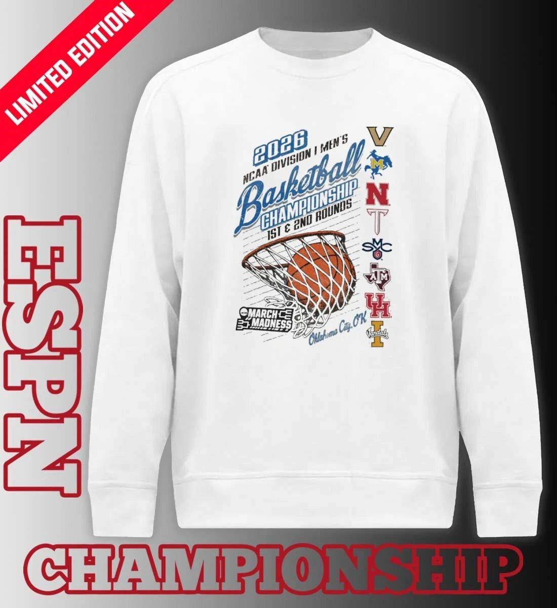 Official Oklahoma City, OK 2026 NCAA DI Men’s Basketball Championship – 1st, 2nd Rounds Shirt