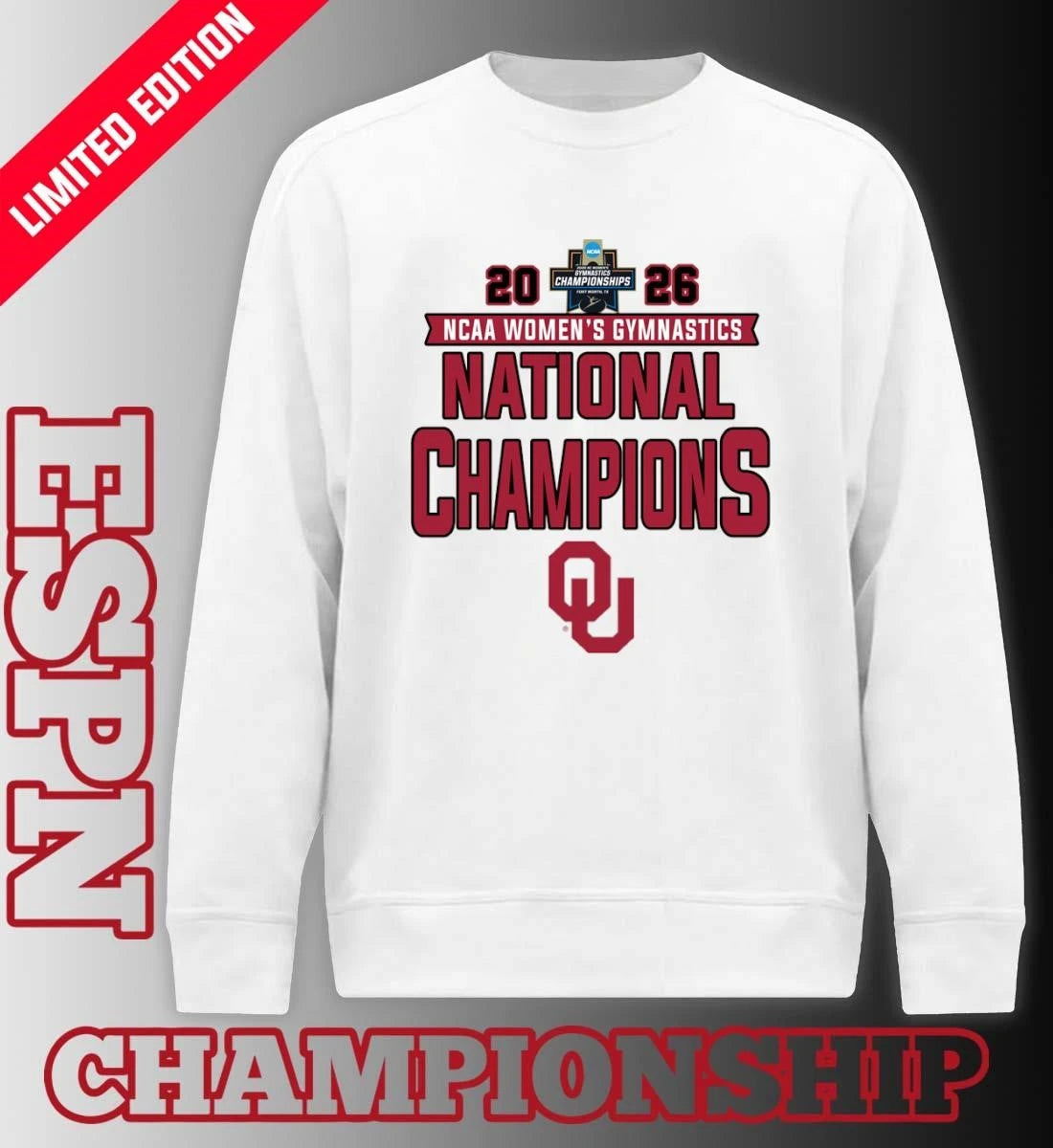 Official Oklahoma Sooners 2026 NCAA Women’s Gymnastics National Champions T-Shirt