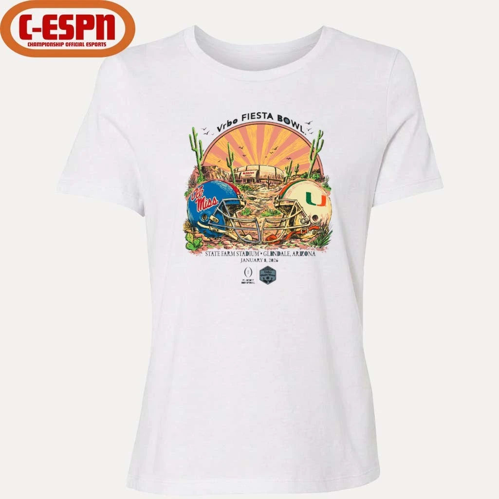 Official Ole Miss Vs Miami 2026 VRBO Fiesta Bowl Retro T-Shirt