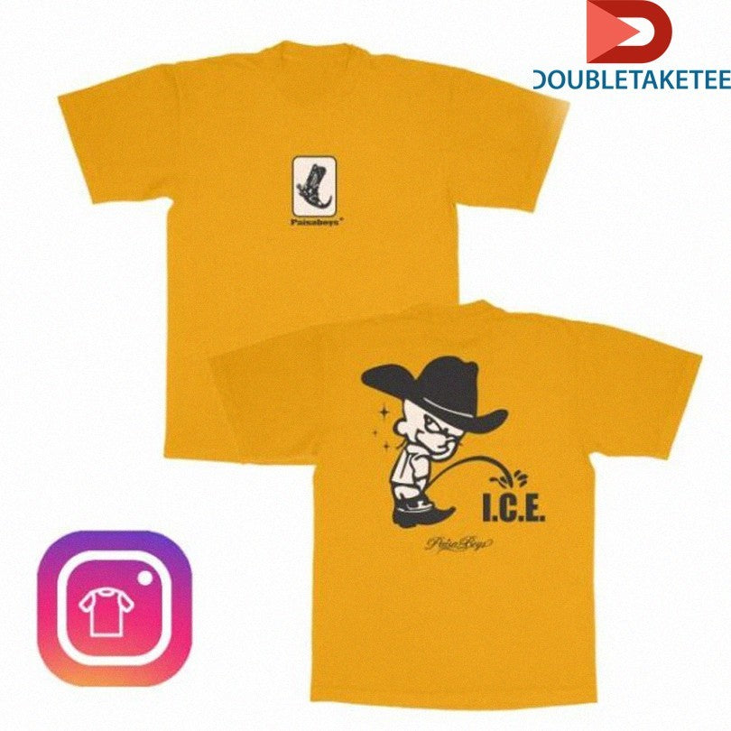 Official Paisaboys Fuck ICE Boots Peeing Shirts