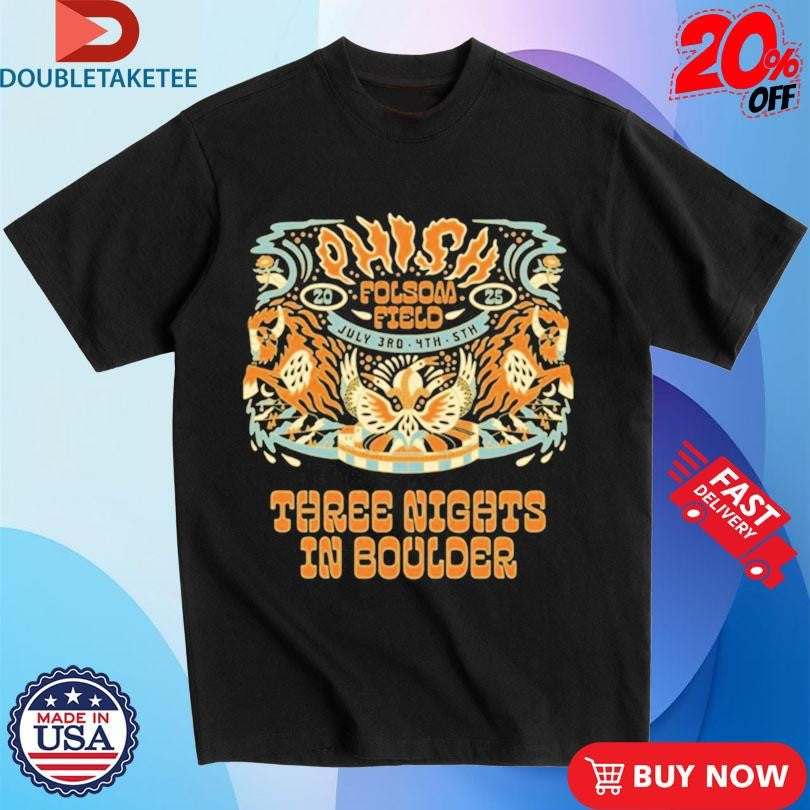 Official Phish July 3rd 4th 5th 2025 Boulder, Colorado Tour Shirts
