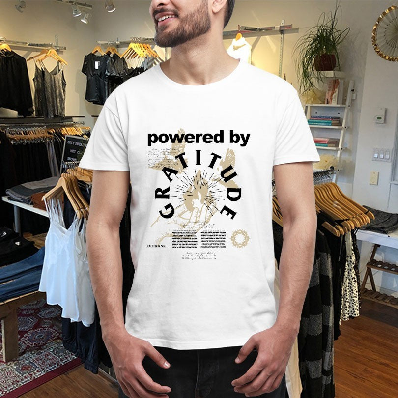 Official Powered by Gratitude Outrank Shirts