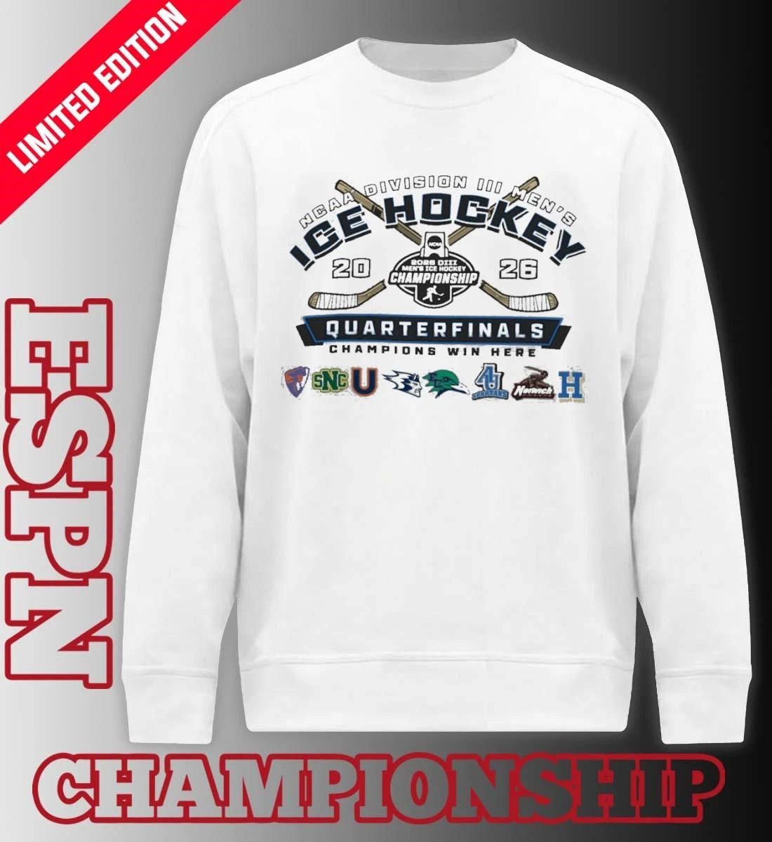 Official Quarterfinals 2026 Division III Men’s Ice Hockey Championship T-Shirt