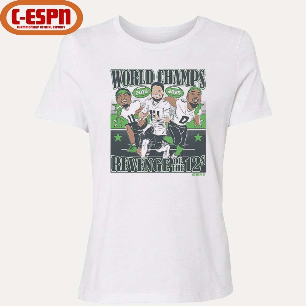 Official Sam Darnold, Jaxon Smith-Njigba, & DeMarcus Lawrence World Champions Caricatures Shirt