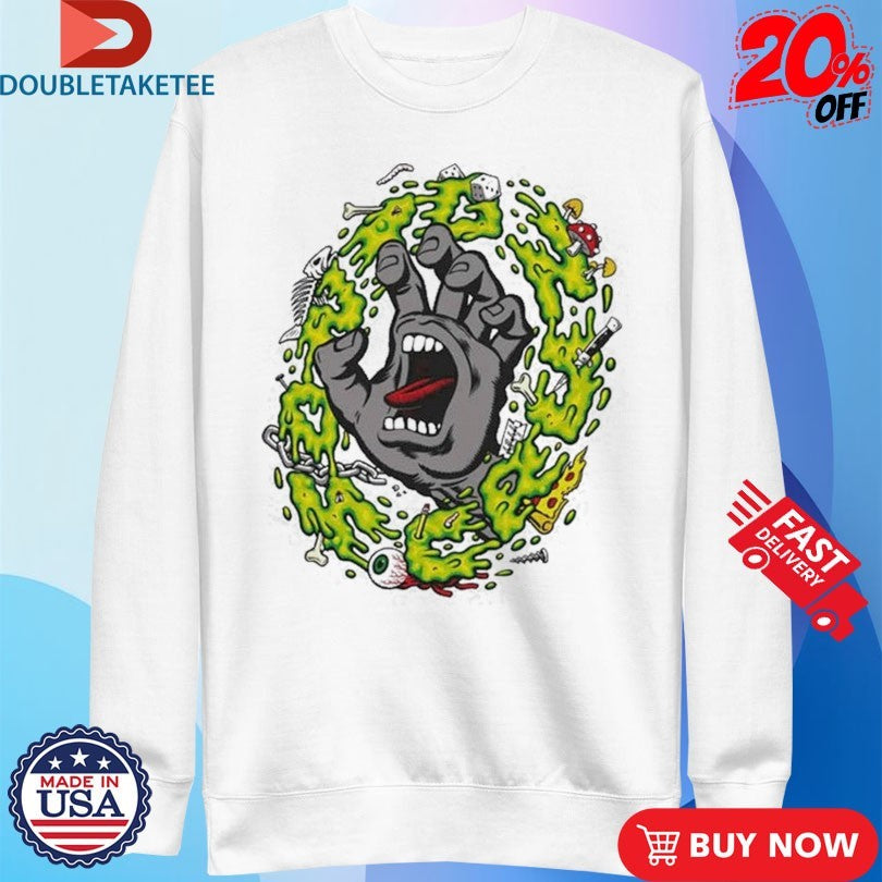 Official Santa Cruz Slime Scream Hand Shirts