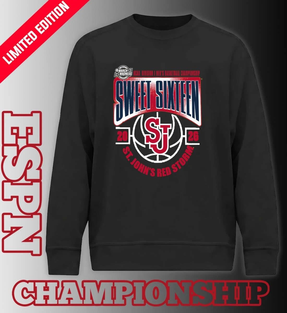 Official St. John’s Red Storm Sweet 16 NCAA DI Men’s Basketball Tournament March Madness 2026 T-Shirt