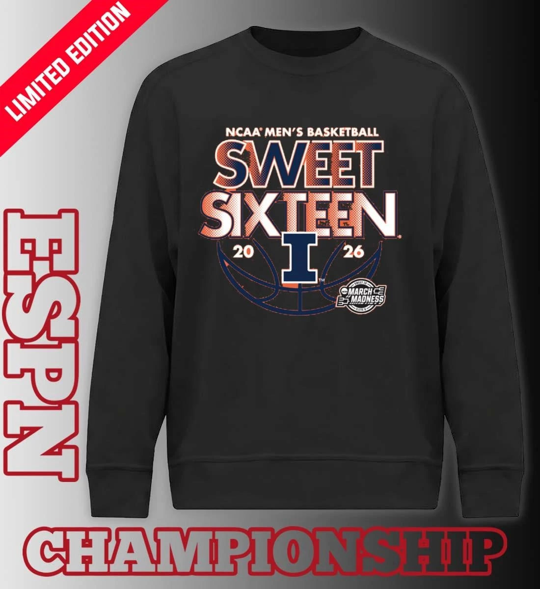 Official Sweet Sixteen 2026 Illinois NCAA Men’s Basketball Shirt