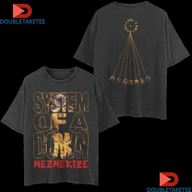 Official System Of A Down Mezmerize Stacked Logo Shirts