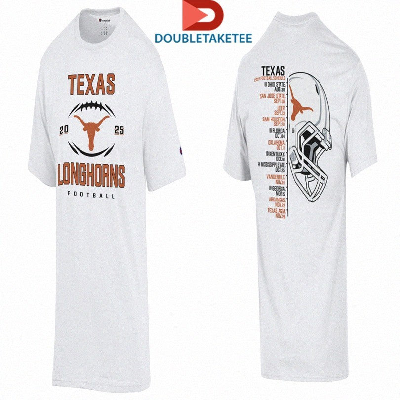 Official Texas Longhorns Champion 2025 SEC Football Schedule Helmet Shirts