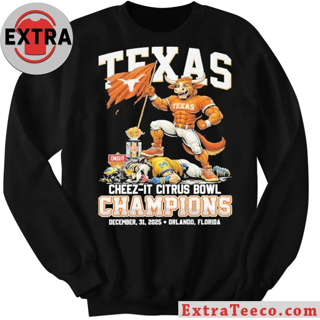 Official Texas Longhorns Cheez-It Citrus Bowl Champions December, 31, 2025 Logo T-Shirt