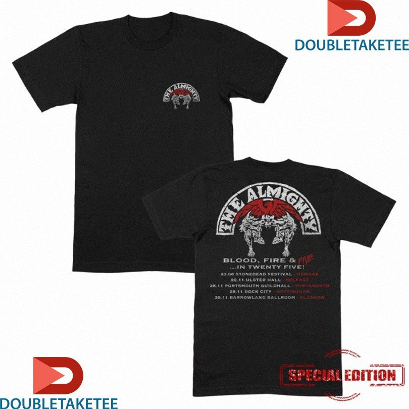 Official The Almighty Blood Fire Five Tour 2025 Shirts