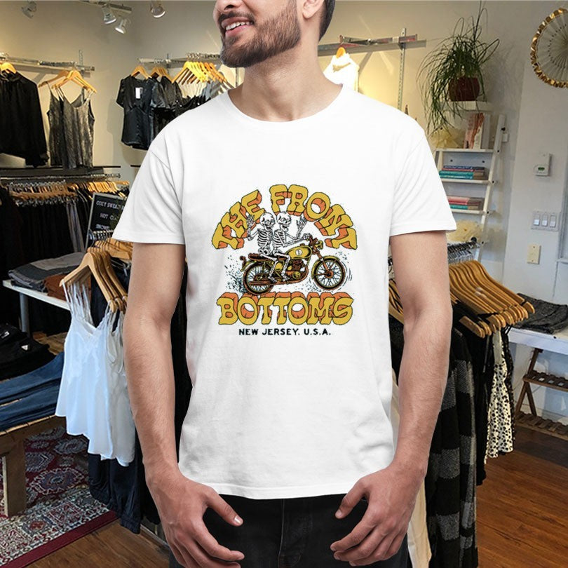 Official The Front Bottoms New Jersey USA Motorcycle Skeletons Shirts