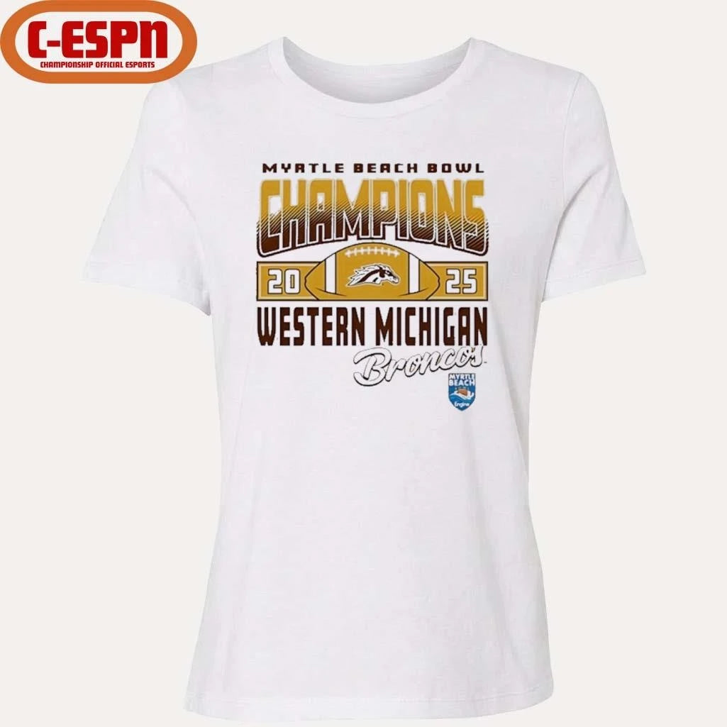 Official Western Michigan Broncos 2025 Myrtle Beach Bowl Champions Shirt