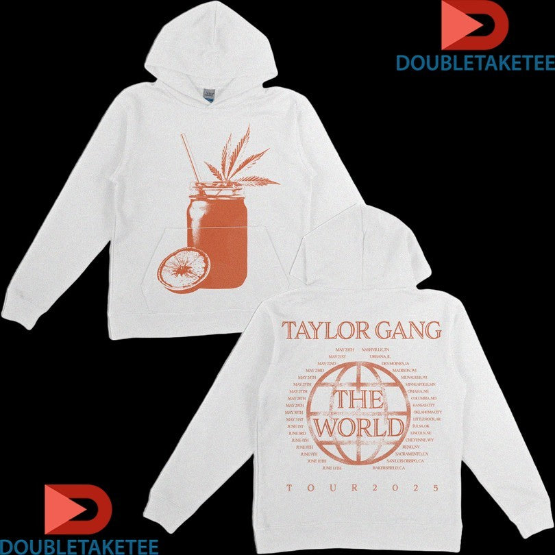 Official Wiz Khalifa Koj2 Taylor Gang The World Tour 2025 Globe Shirts