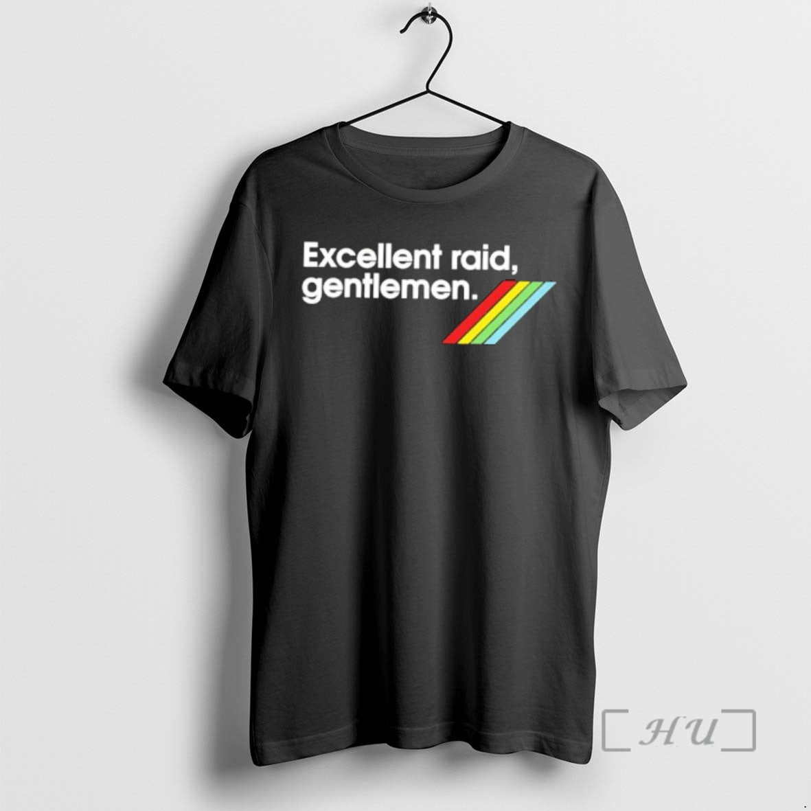 Officials Excellent Raid Gentlemen Text Retro Rainbow Stripes T-Shirts, Hoodie, Sweatshirt