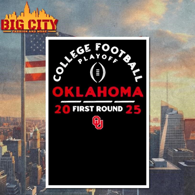 Oklahoma Sooners NCAA 2025-26 College Football Playoff First round curved shirt