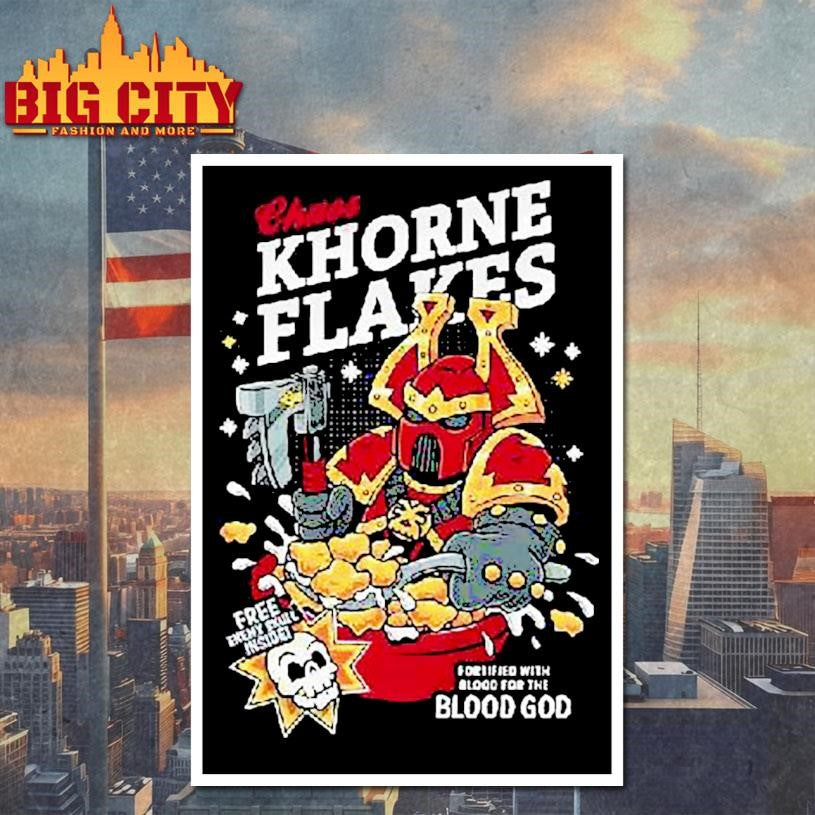 Original Chaos Khorne Flakes Fortified With Blood For The Blood God Shirt