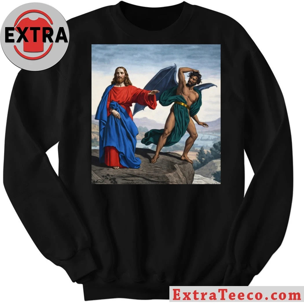 Original Temptation of Christ Jesus vs Satan Art T-Shirt