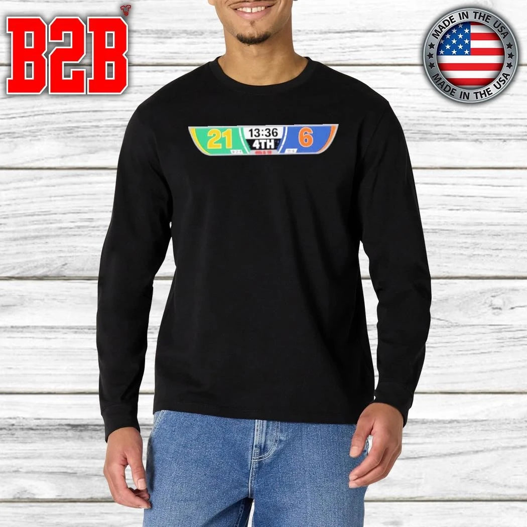 Packers 21 Bears 6 Scoreboard Fourth Quarter Football Shirt