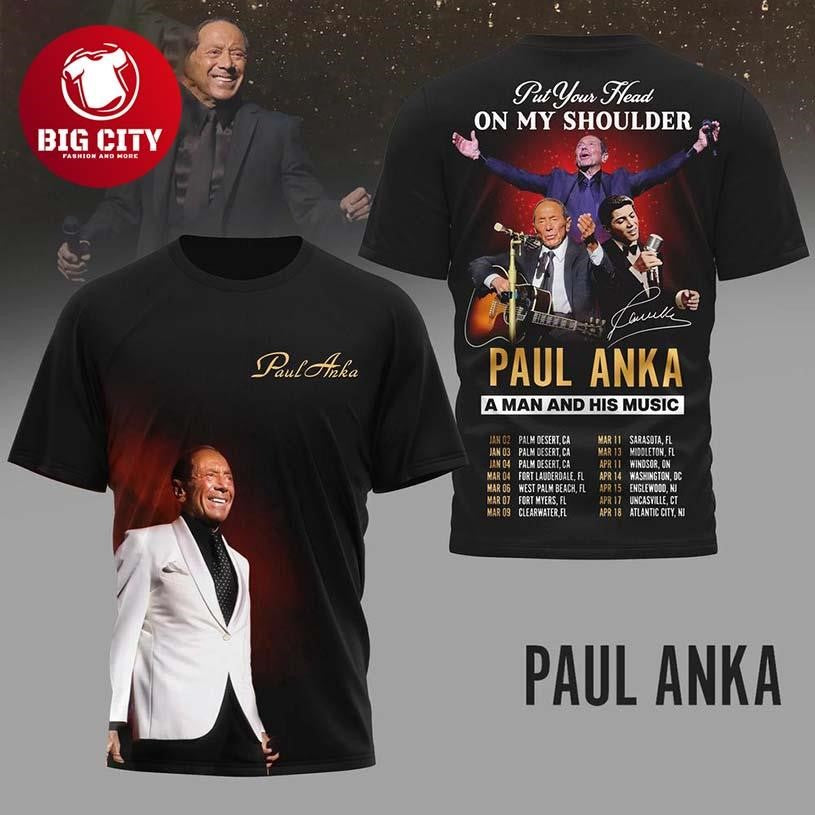 Paul Anka UK 2026 Tour For Fans Two Sided Shirt