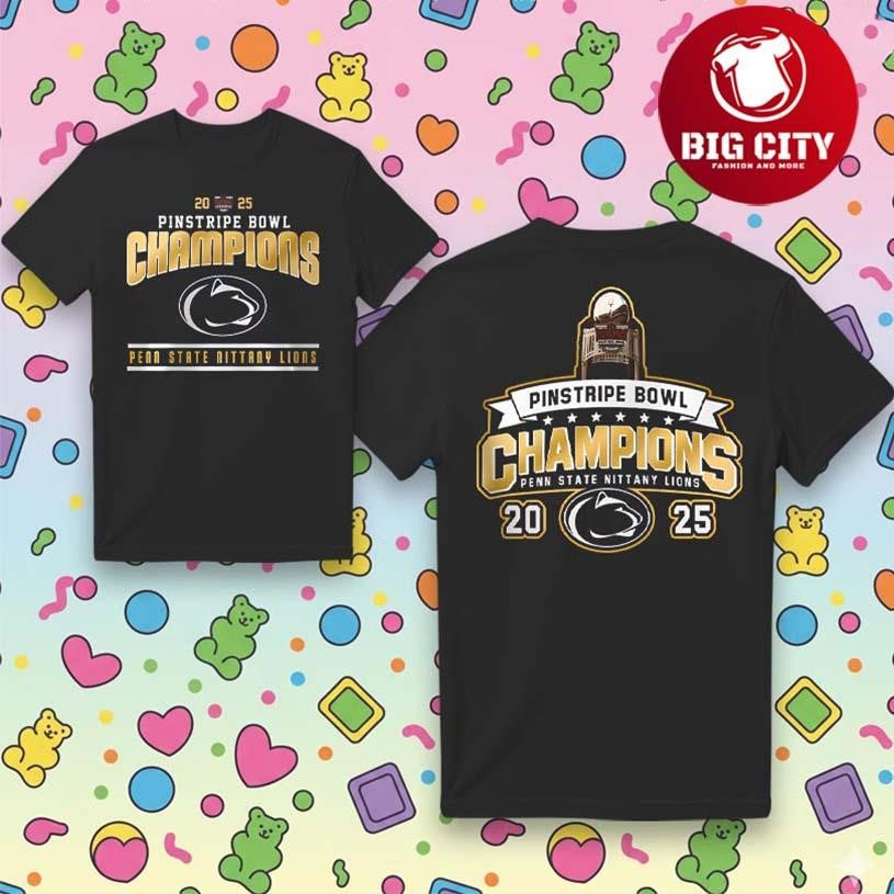 Penn State Pinstripe Bowl Champions 2025 Two Sided Shirt